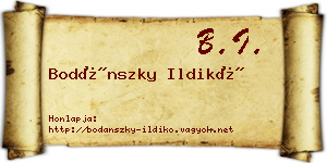 Bodánszky Ildikó névjegykártya