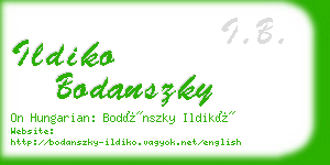 ildiko bodanszky business card